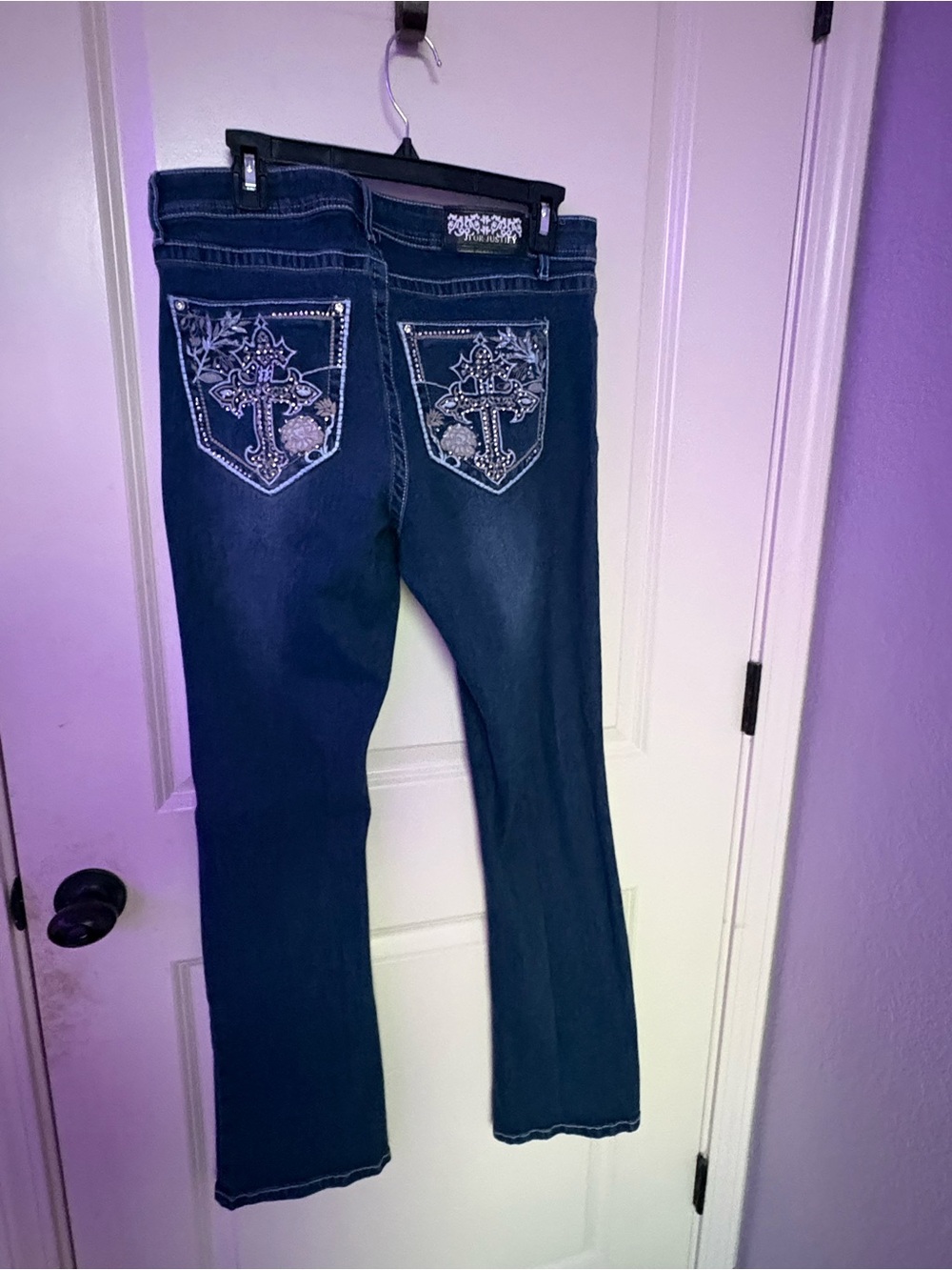 J for Justify Dark Blue Women's Bootcut Jeans - Picture 2 of 5